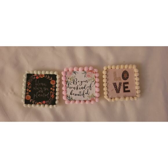 Lot Of 9 Wooden MAGNETS Positive Sayings Love Beautiful Believe hope Mom Gift20 - Picture 5 of 13